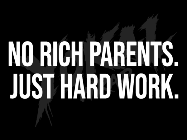 Naklejka No Rich Parents – Just Hard Work